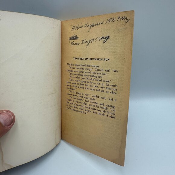 Louis LAmour Buckskin Run Paperback 1981 Bantam Western Stories Fair Condition - Picture 3 of 4